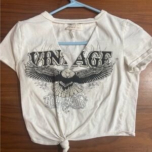 Studio I White Graphic Crop Top